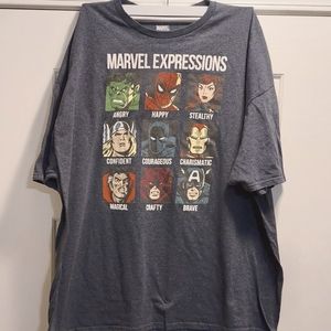 Marvel Heathered Short Sleeve Tshirt Sz. 4x feat Marvel Expressions